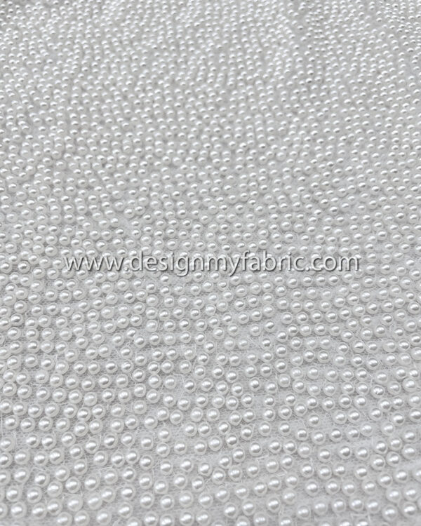 White pearls lace fabric #51106 - Image 2