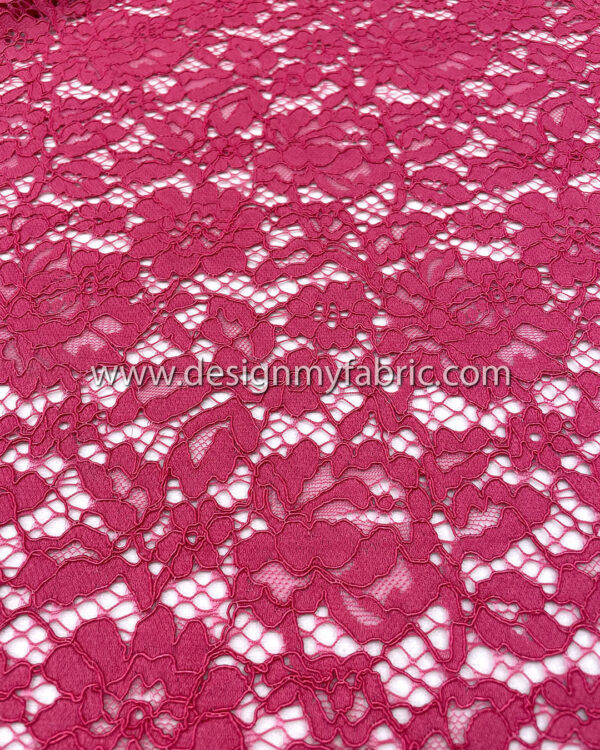 Magenta french lace fabric #50538 - Image 2