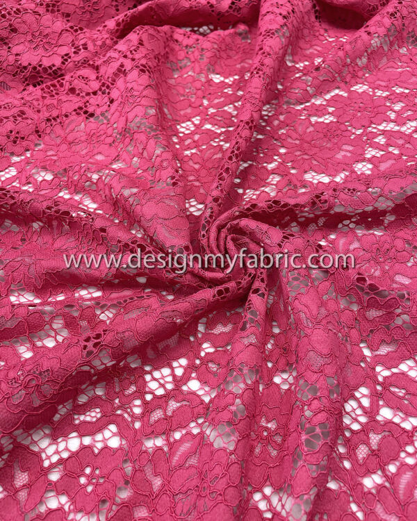 Magenta french lace fabric #50538 - Image 4