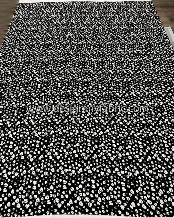 White heart and black crepe fabric #81977 - Image 4