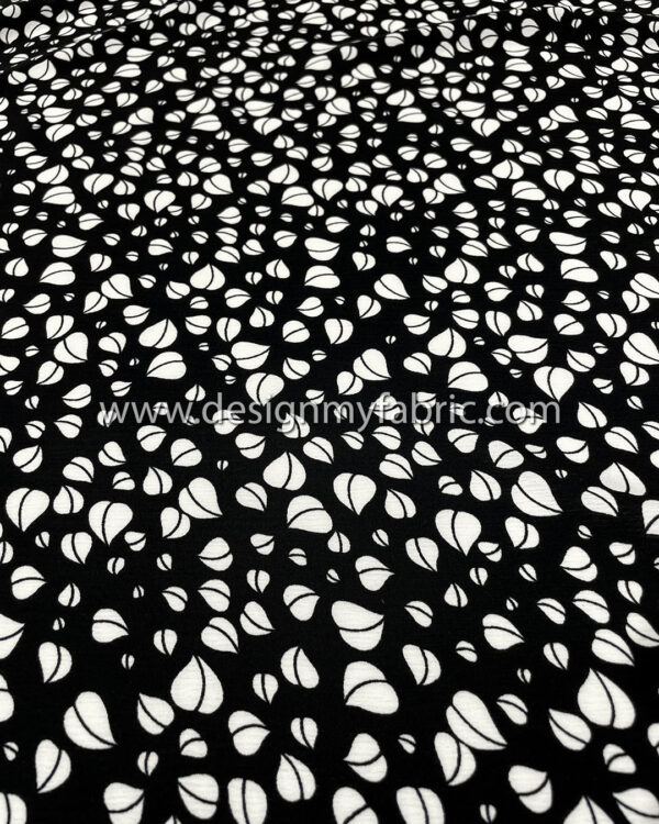 White heart and black crepe fabric #81977 - Image 2