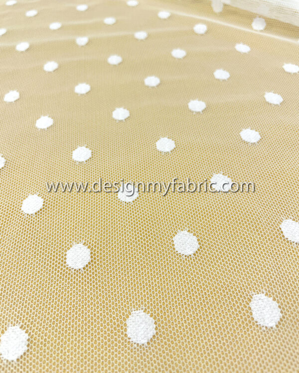 White polka dots lace fabric #20019 - Image 4