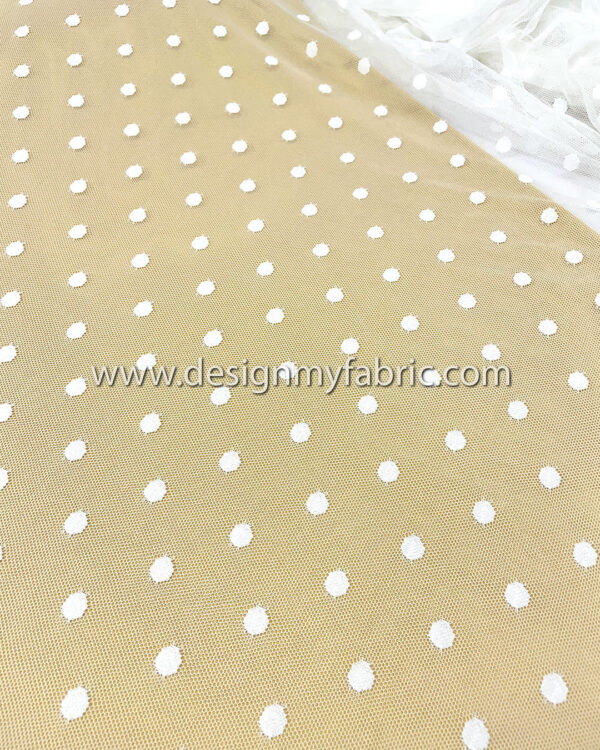 White polka dots lace fabric #20019 - Image 8