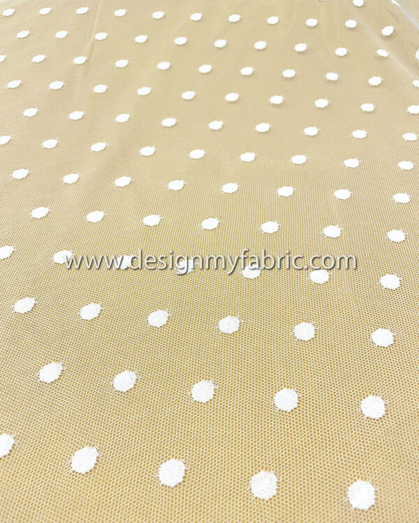 White polka dots lace fabric #20019 - Image 6