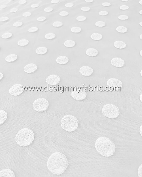 White polka dots lace fabric #82732 - Image 2