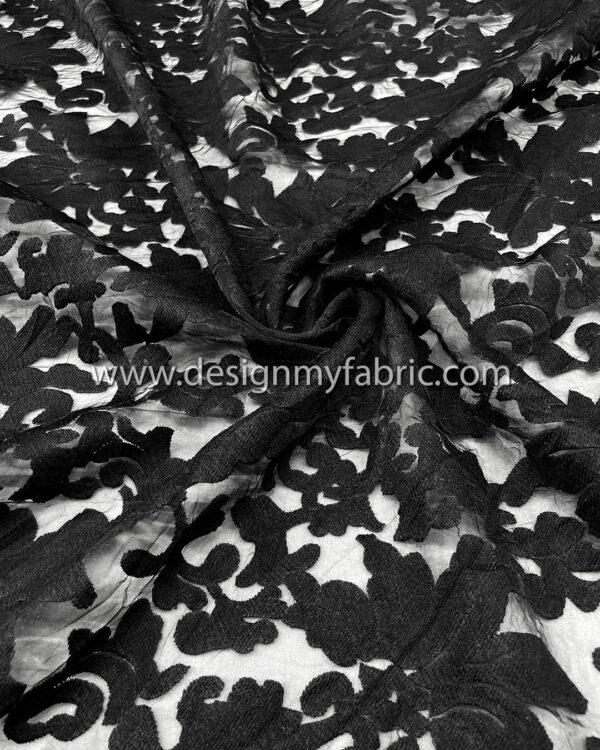 Black floral organza #80566 - Image 7