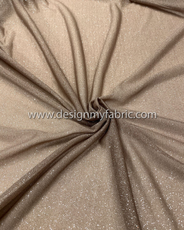 Light brown glitter chiffon fabric #50238