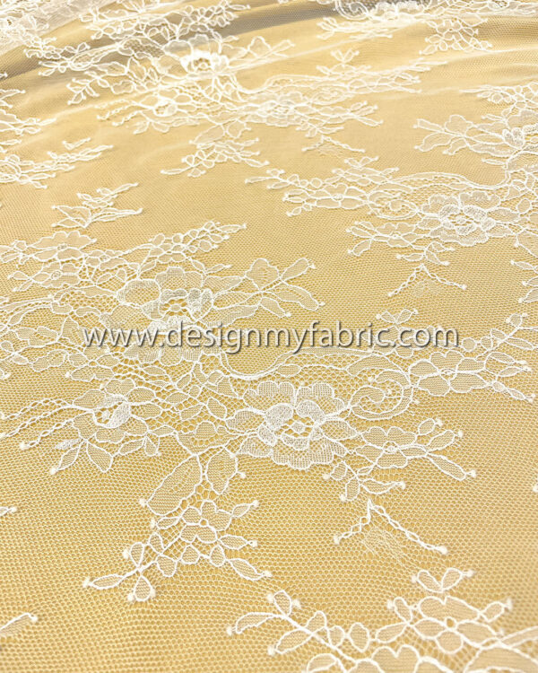 White french lace fabric #51084 - Image 5