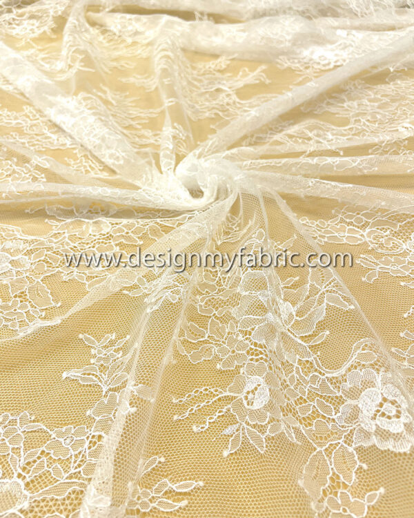 White french lace fabric #51084 - Image 9