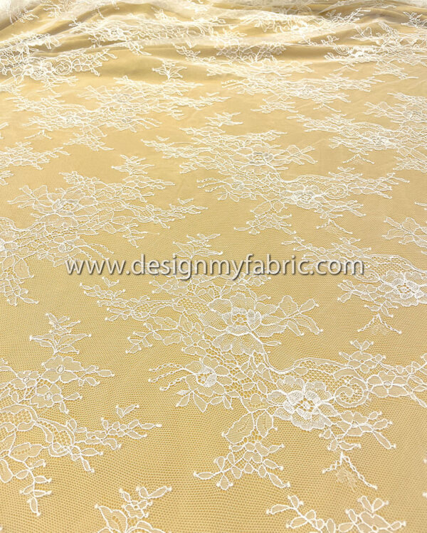 White french lace fabric #51084 - Image 7