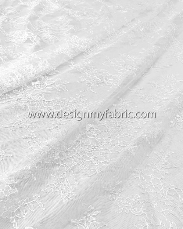 White french lace fabric #51084 - Image 8