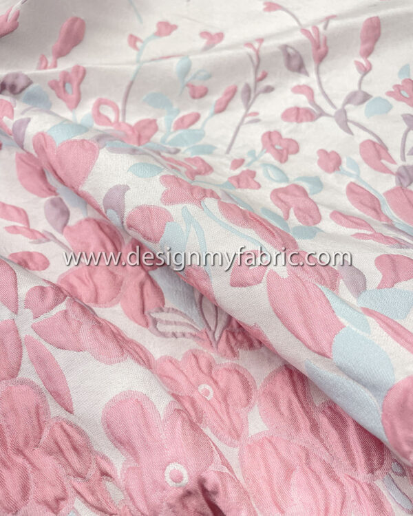 Pink floral grey jacquard #80845 - Image 7