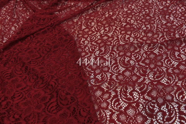 Brown Burgundy lace fabric #80651 - Image 5