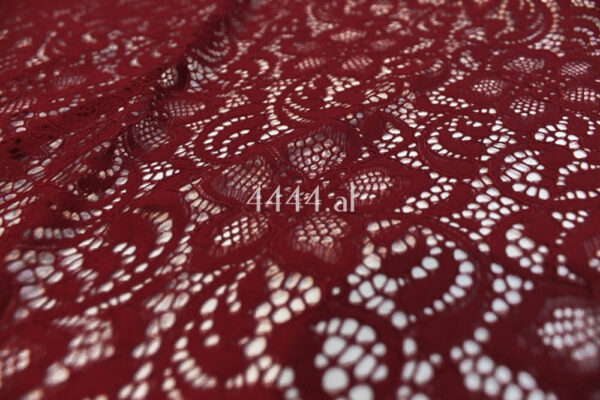 Brown Burgundy lace fabric #80651 - Image 7