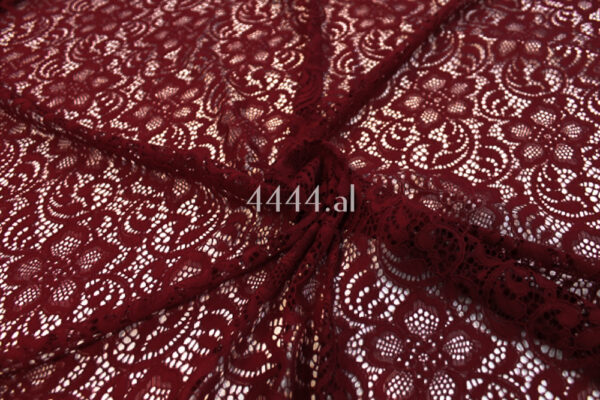 Brown Burgundy lace fabric #80651 - Image 3