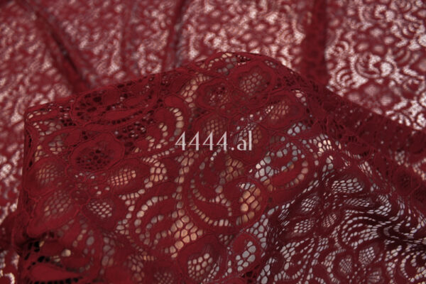 Brown Burgundy lace fabric #80651 - Image 2