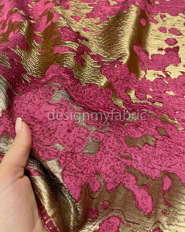 Burgundy and gold jacquard #200395 - Image 3