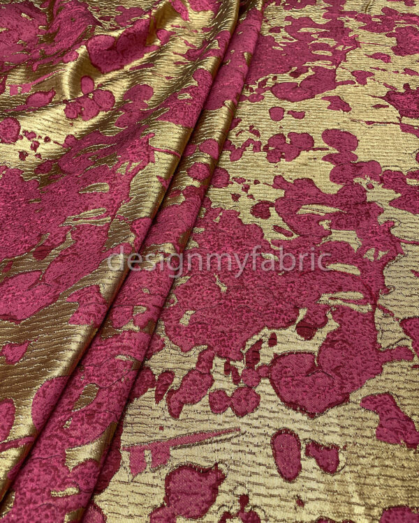 Burgundy and gold jacquard #200395