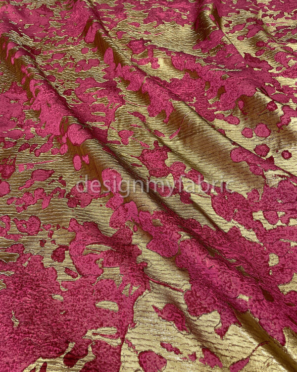 Burgundy and gold jacquard #200395 - Image 6