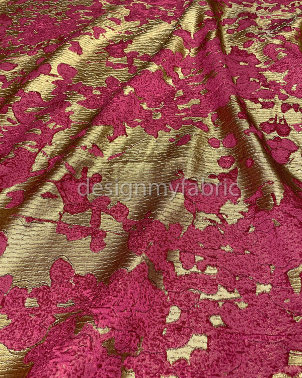 Burgundy and gold jacquard #200395 - Image 2