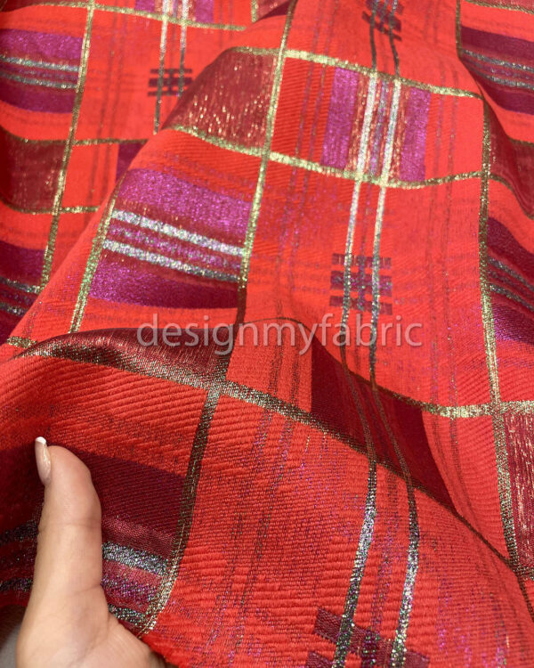 Red and gold jacquard #200386 - Image 3