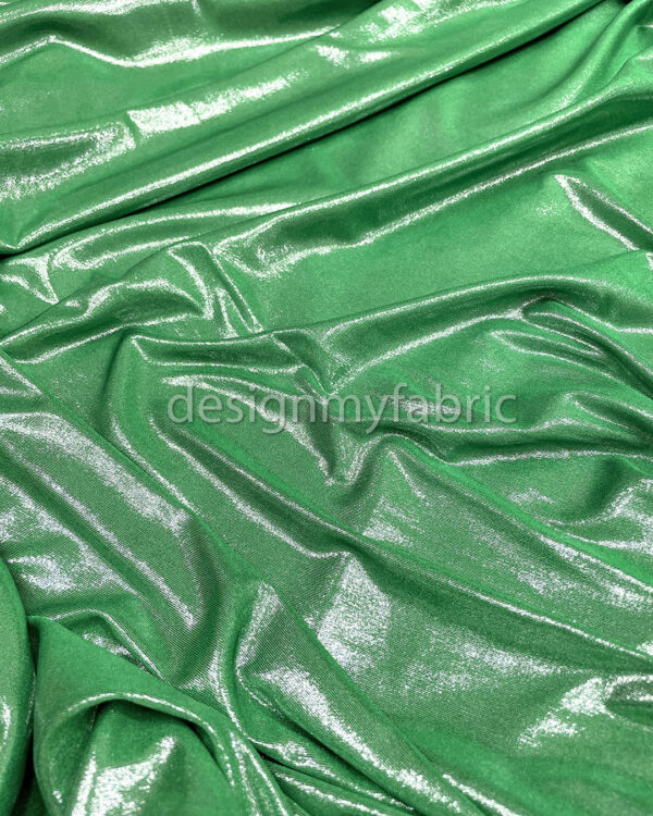 Green spandex metallic fabric #200271 - Image 5