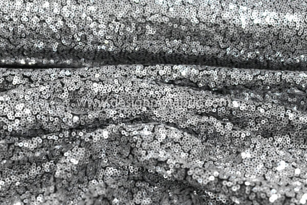 Grey net sequin fabric #82042