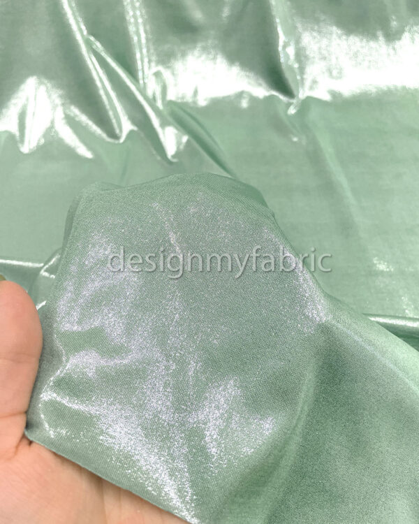 Mint spandex metallic fabric #200272 - Image 2