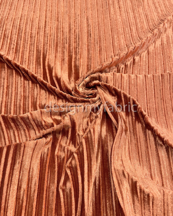 Orange velvet fabric #91714 - Image 5