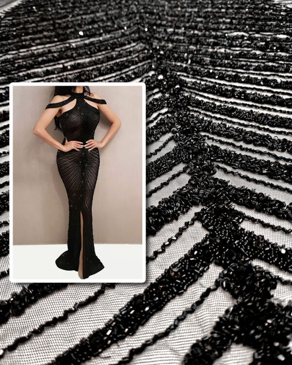 Black haute couture lace #90634