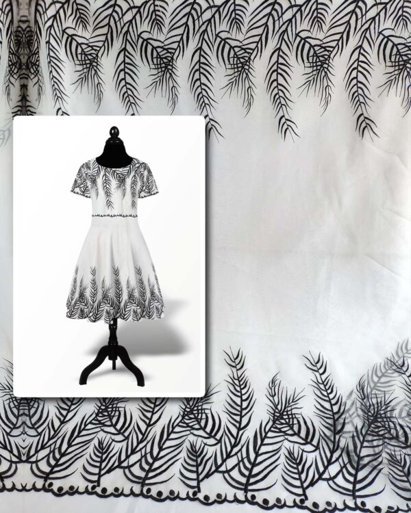 White organza with black embroidery #80603