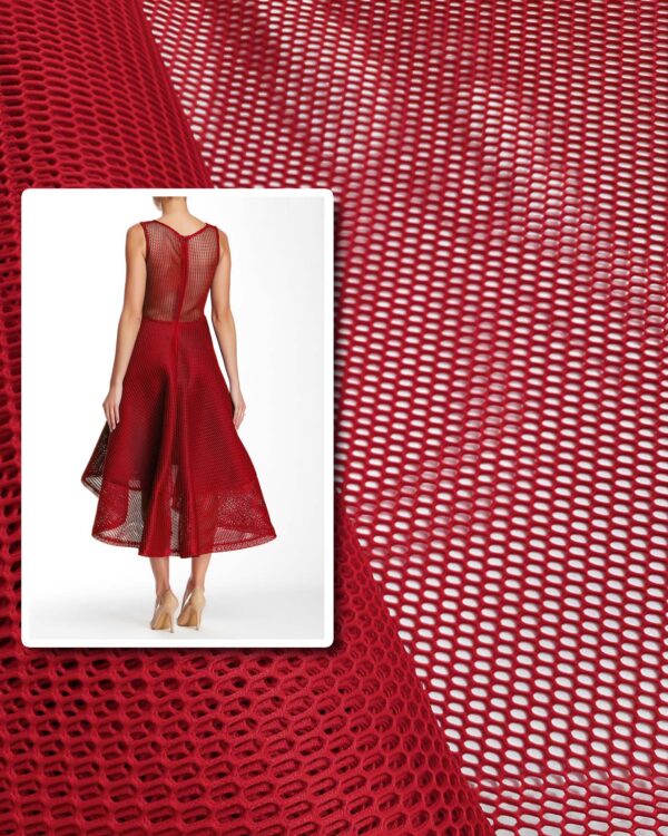 Red honeycomb air layer mesh fabric #91772