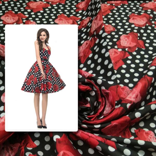 Black quard with red flowers #80725