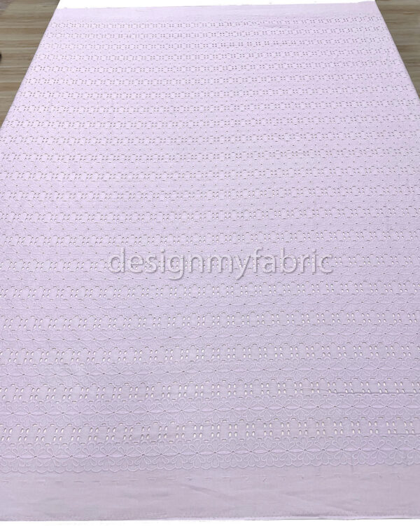 Light purple cotton embroidered eyelet fabric #200500 - Image 5