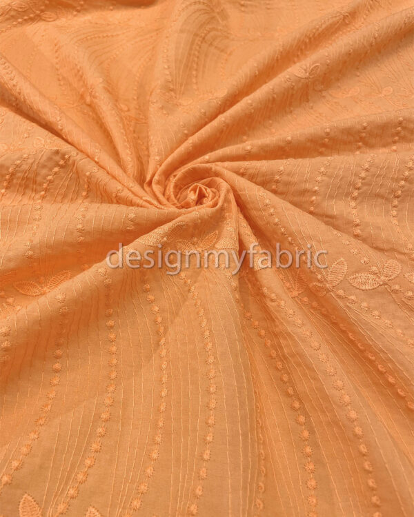 Orange cotton embroidered eyelet fabric #200499 - Image 4