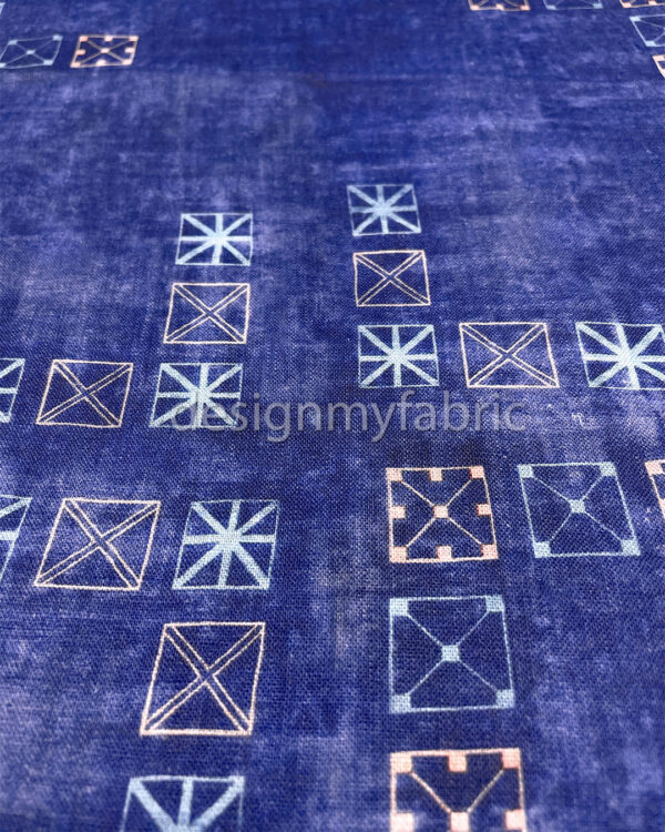 Blue linen fabric #200476 - Image 3