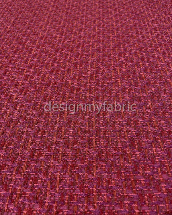 Magenta and red tweed fabric #200273 - Image 2