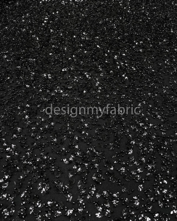 Black sequined gradient lace fabric #200338 - Image 10