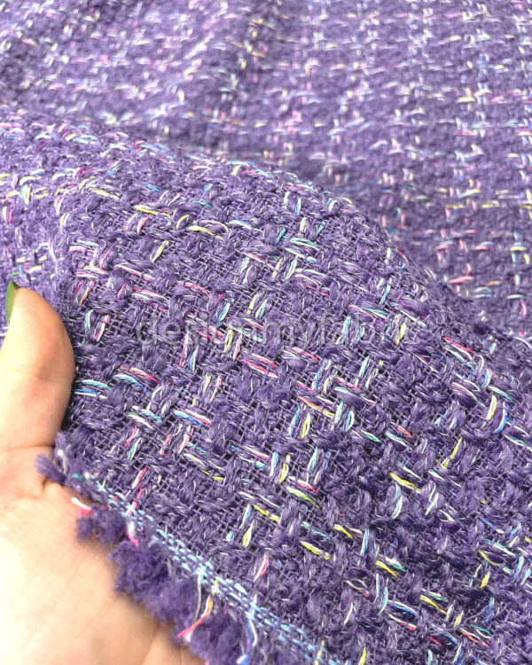 Purple tweed fabric #50511 - Image 3